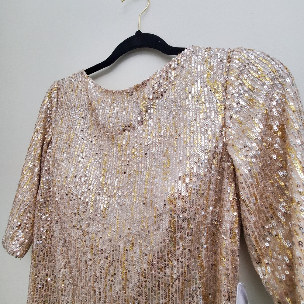Ieena for Mac Duggal Bateau Neckline Sequin Dress 26448 Size 4 - Picture 6 of 12